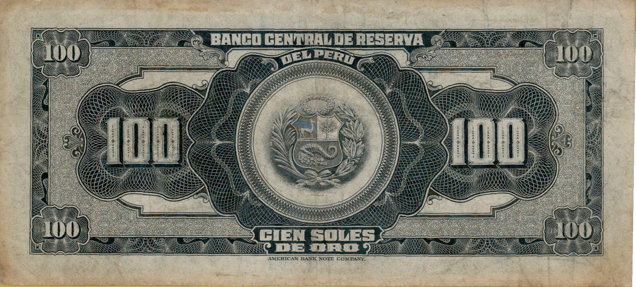 Peru 100 1965 VF P-90/a